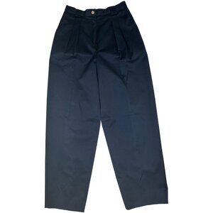 Vintage Chanel Women’s Pleated Trousers Pants High Waisted Navy Blue Small 6